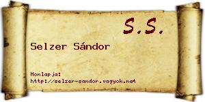 Selzer Sándor névjegykártya